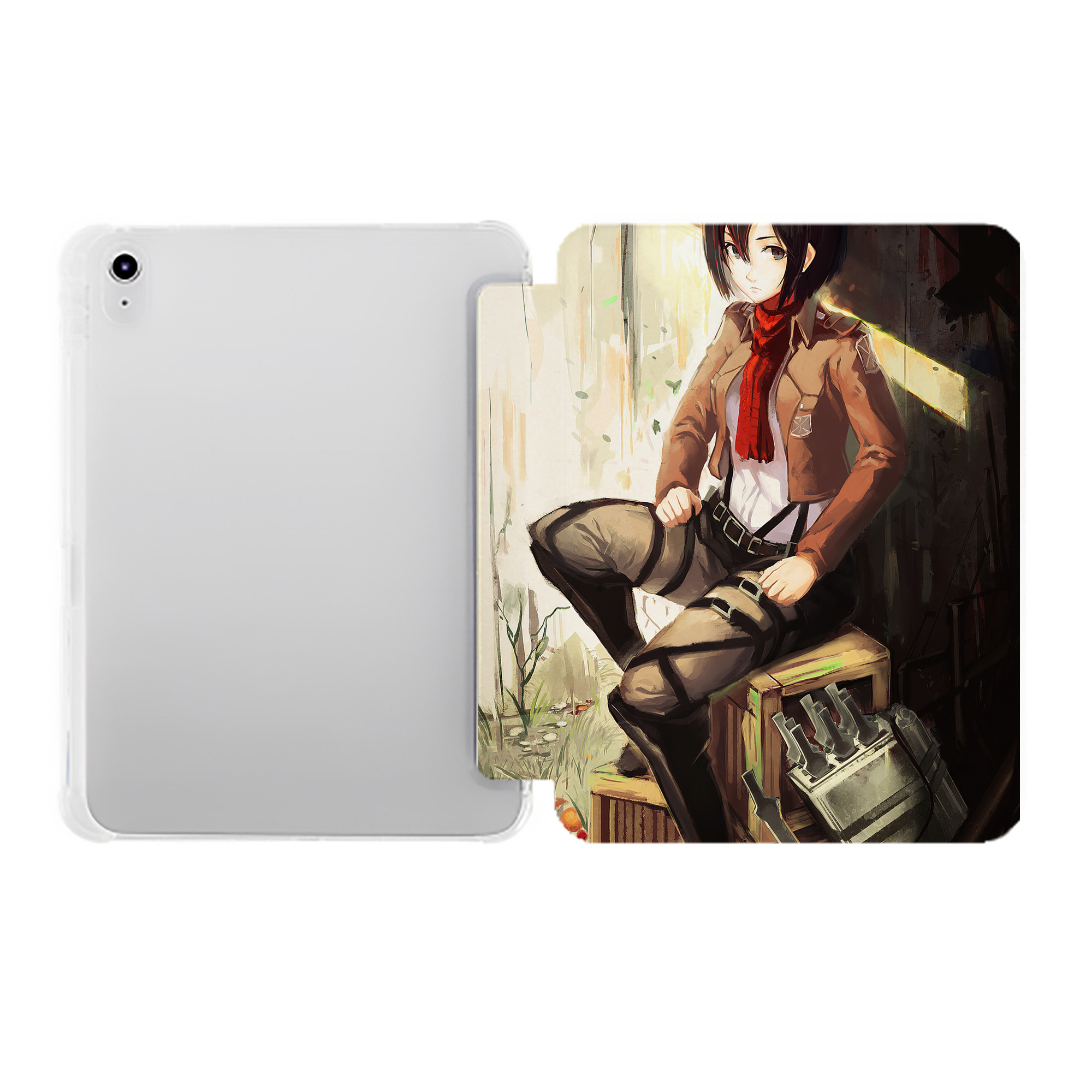（画像用） 進撃の巨人 Attack on Titan IPad ケース ペン収納付き 三つ折りスタンド PUレザー×シリコン 対応機種9.5/10.5/10.9インチ